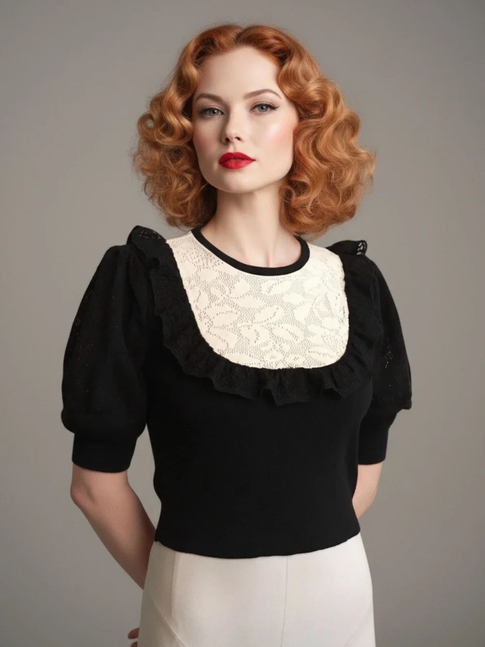 Zara Black and White Knit Top